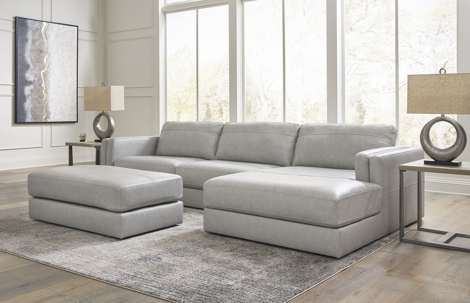 Amiata Oversized Accent Ottoman In Glacier 5740408