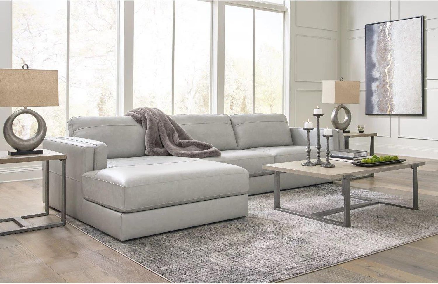 Amiata 2-Piece LAF Sectional with Chaise In Glacier 57404S1