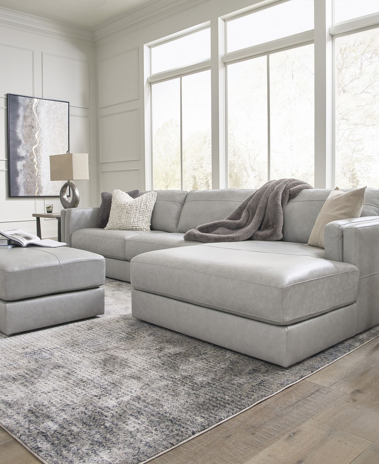 Amiata 2-Piece Sectional with Chaise and Ottoman In Glacier 57404U1