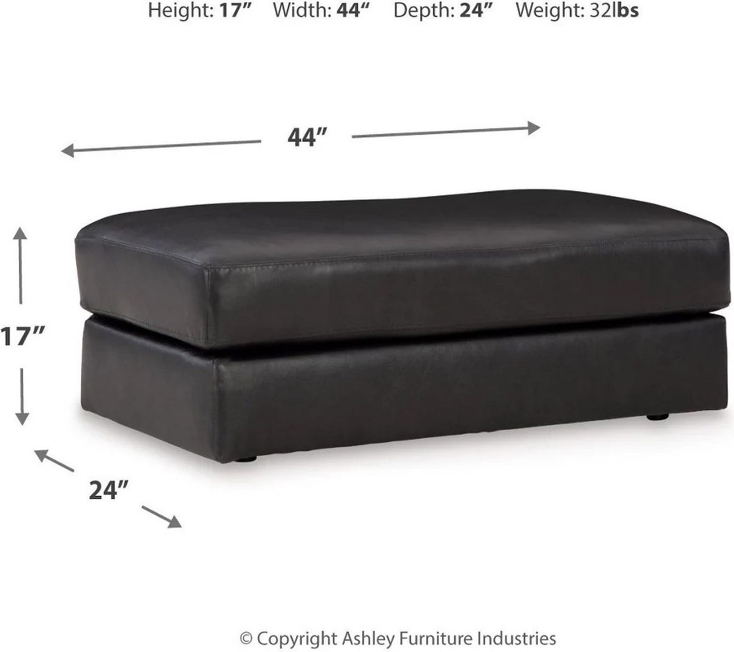 Amiata Ottoman In Onyx 5740514