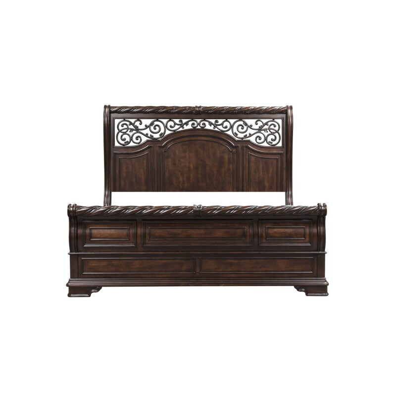 Arbor Place King California Sleigh Bed, Dresser & Mirror, Night Stand 575BRKCSDMN