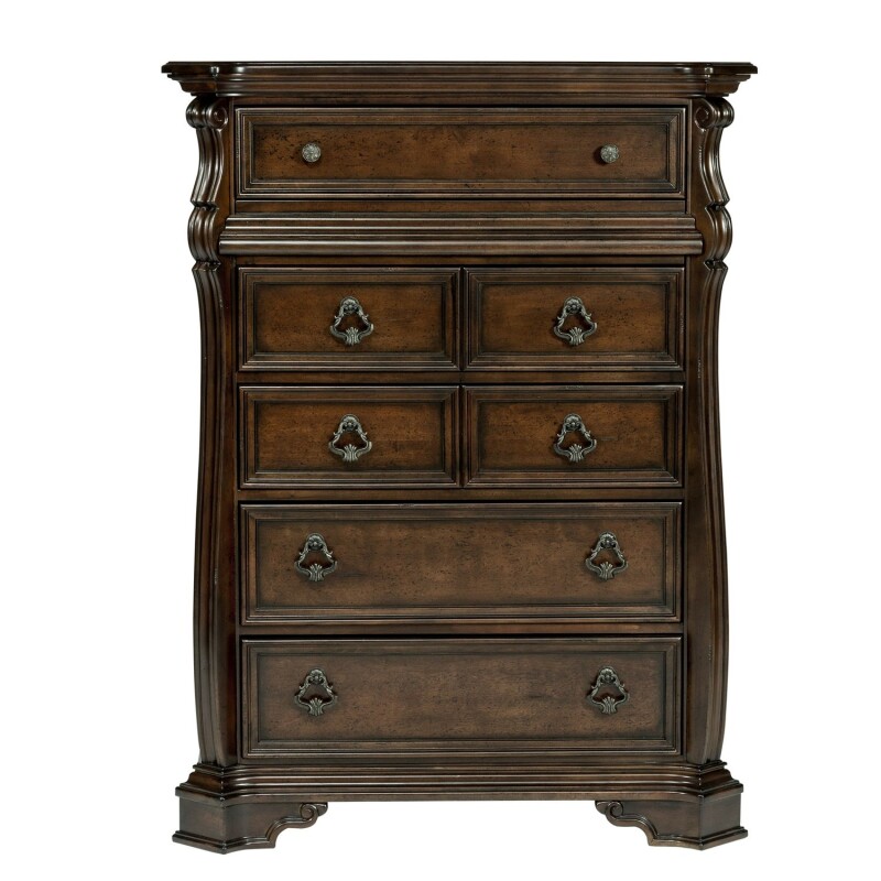 Arbor Place Queen Sleigh Bed, Dresser & Mirror, Chest, Night Stand 575BRQSLDMCN