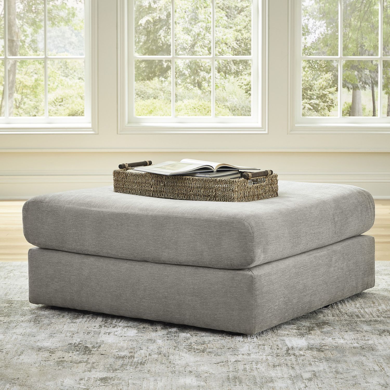 Avaliyah Oversized Accent Ottoman In Ash 5810308