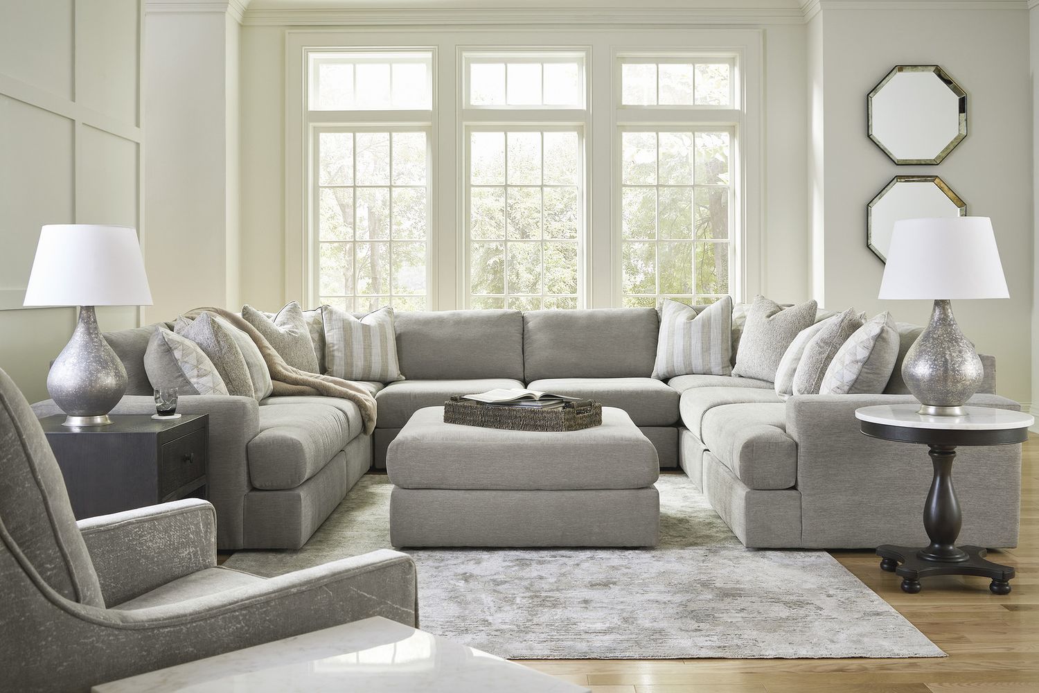 Avaliyah Oversized Accent Ottoman In Ash 5810308