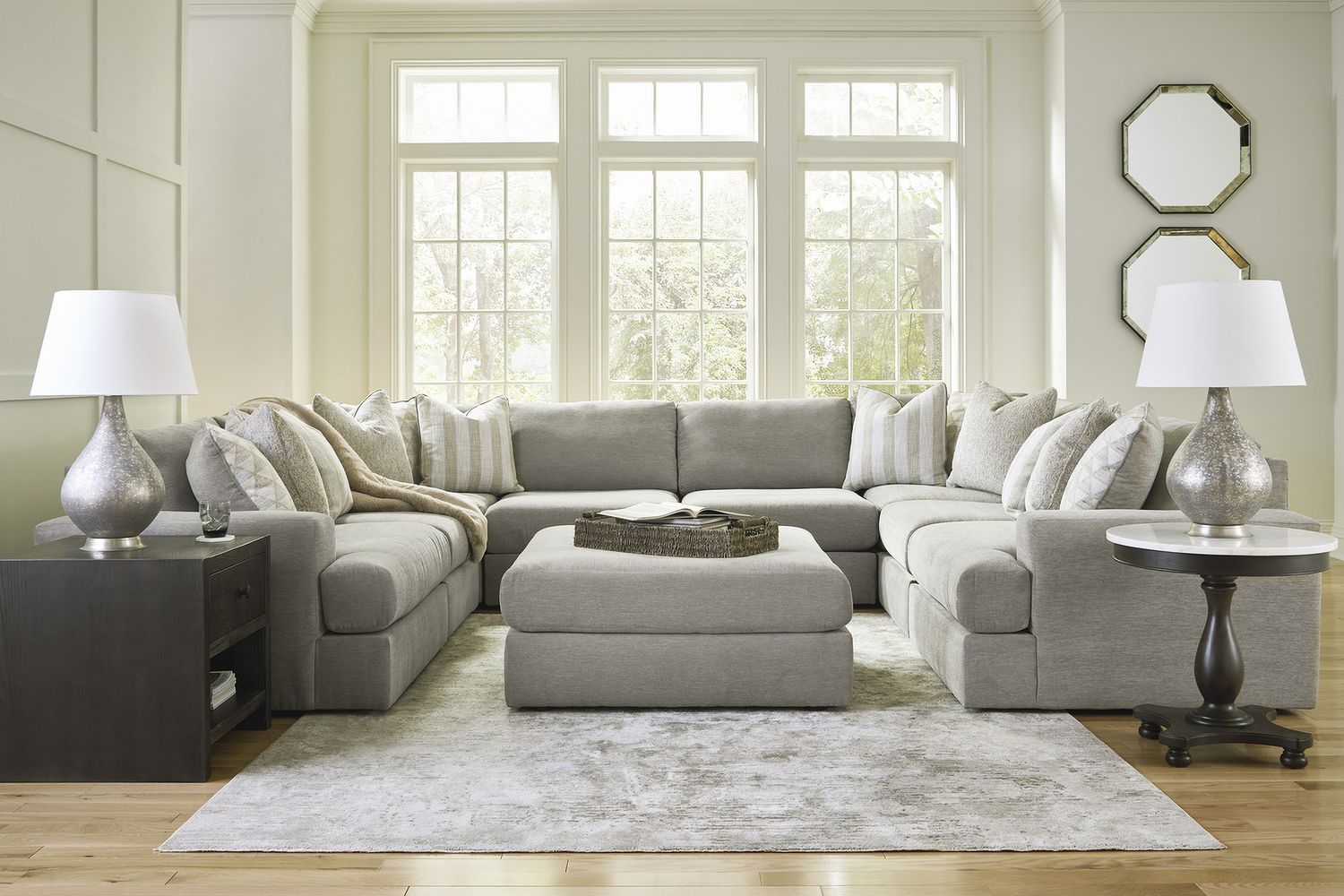 Avaliyah Oversized Accent Ottoman In Ash 5810308