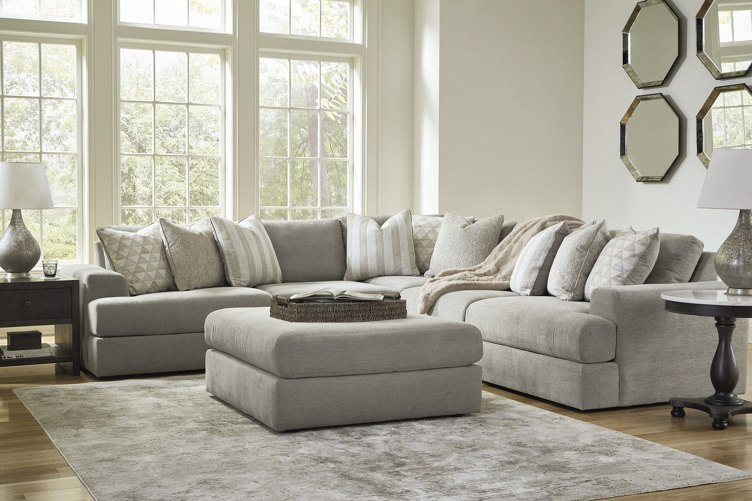 Avaliyah Oversized Accent Ottoman In Ash 5810308