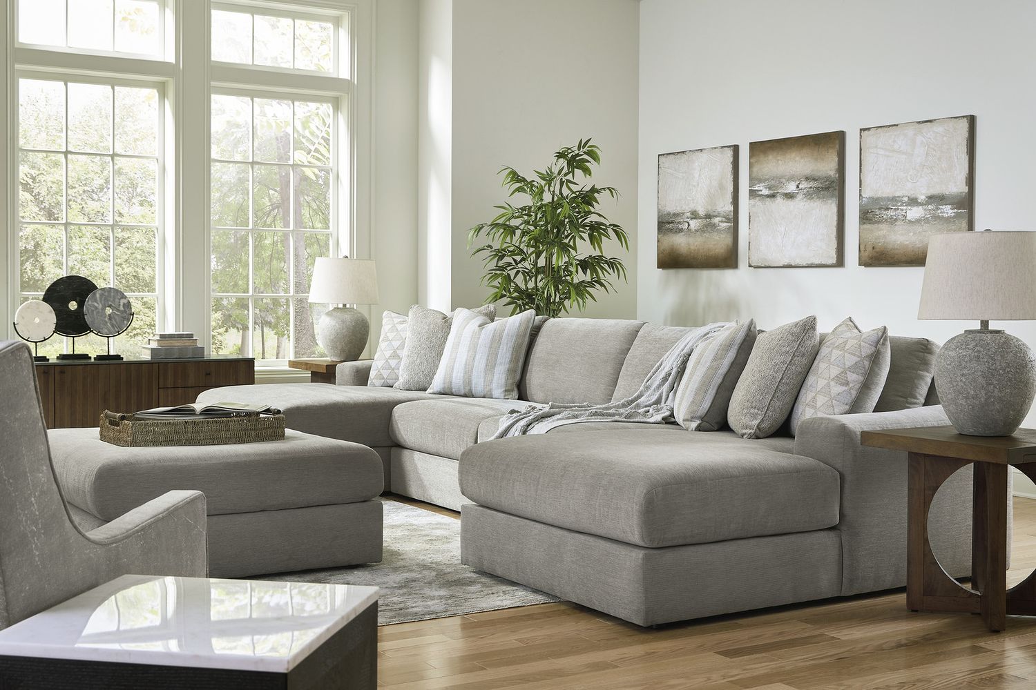Avaliyah Oversized Accent Ottoman In Ash 5810308