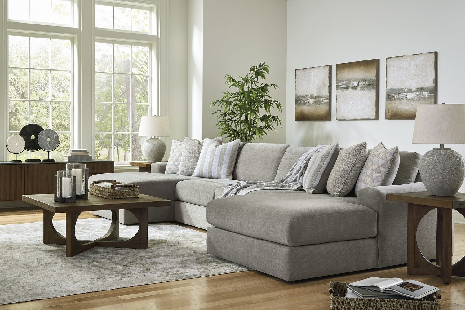Avaliyah 4-Piece Double Chaise Sectional In Ash 58103S11