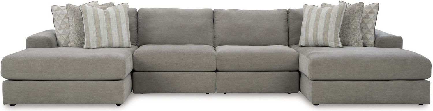 Avaliyah 4-Piece Double Chaise Sectional In Ash 58103S11