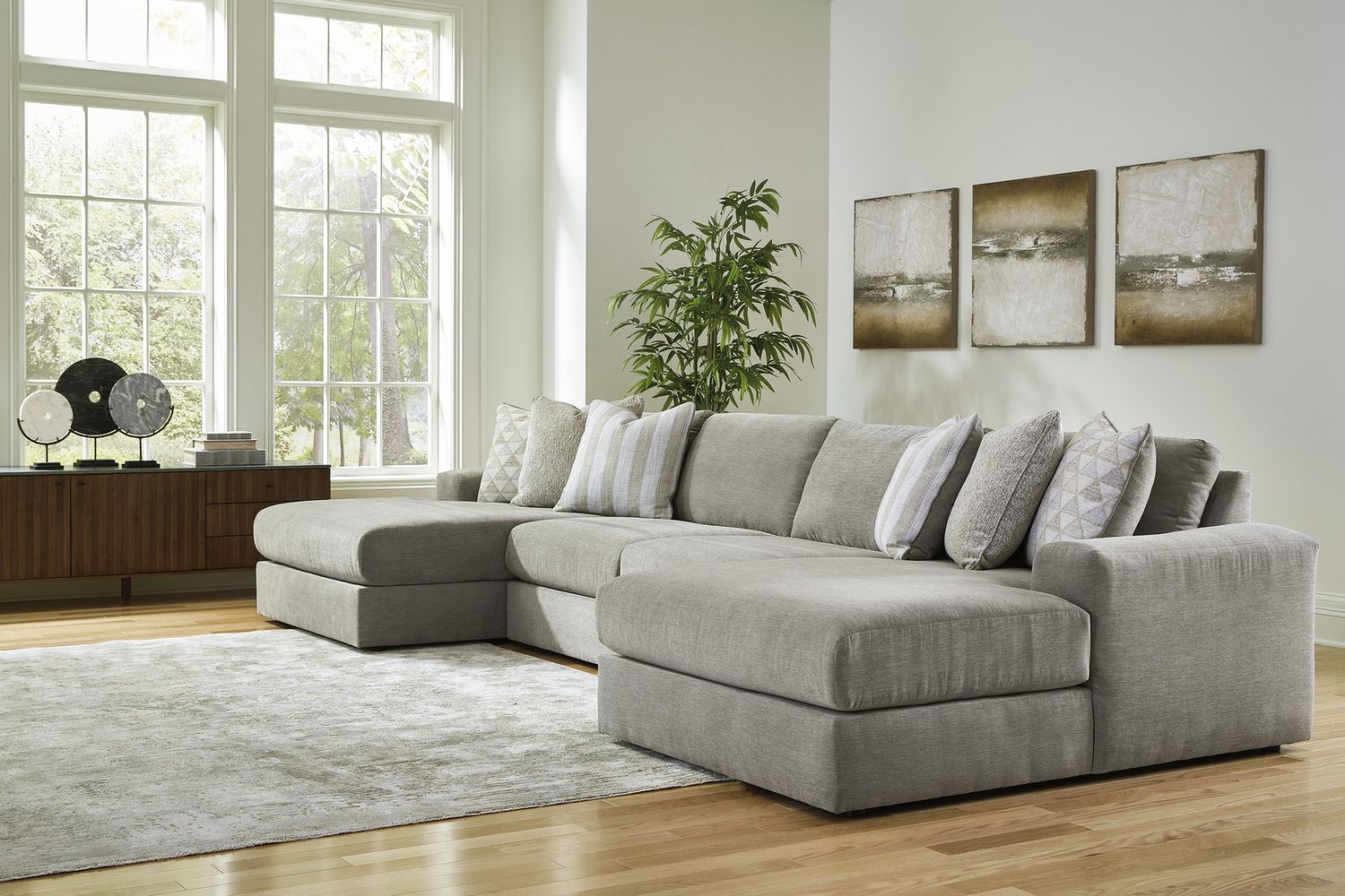 Avaliyah 4-Piece Double Chaise Sectional In Ash 58103S11