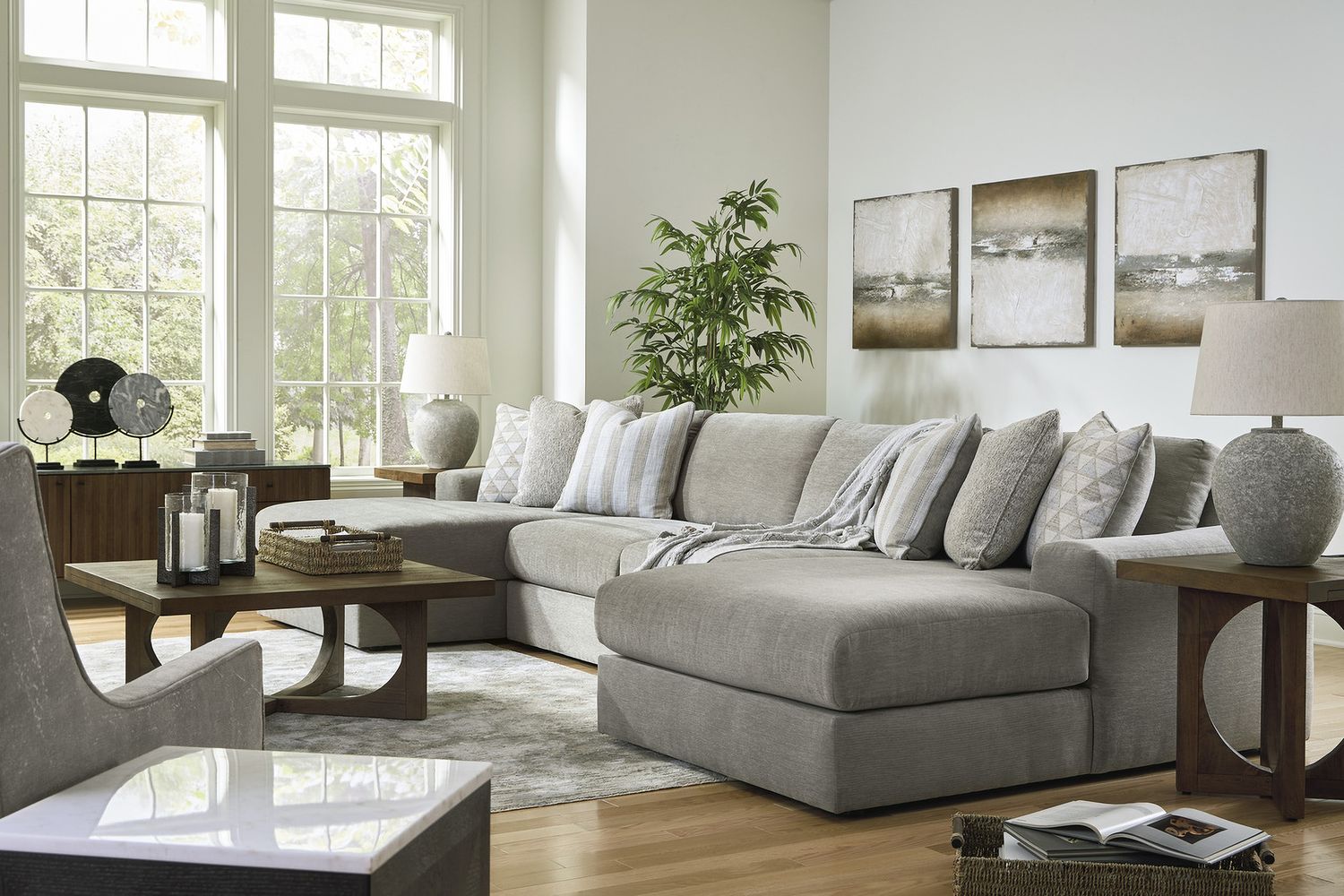 Avaliyah 4-Piece Double Chaise Sectional In Ash 58103S11