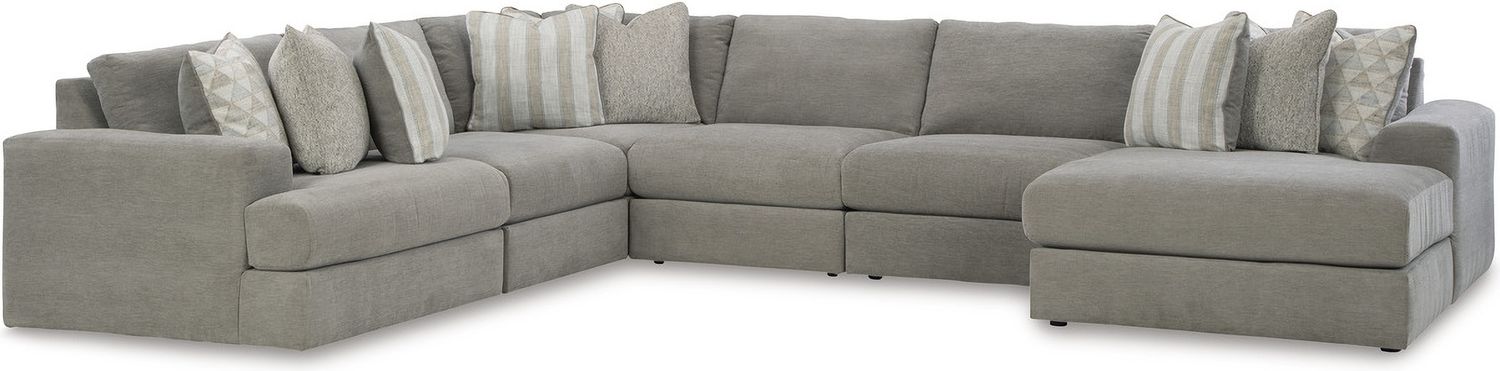Avaliyah 6-Piece RAF Sectional With Chaise In Ash 58103S12