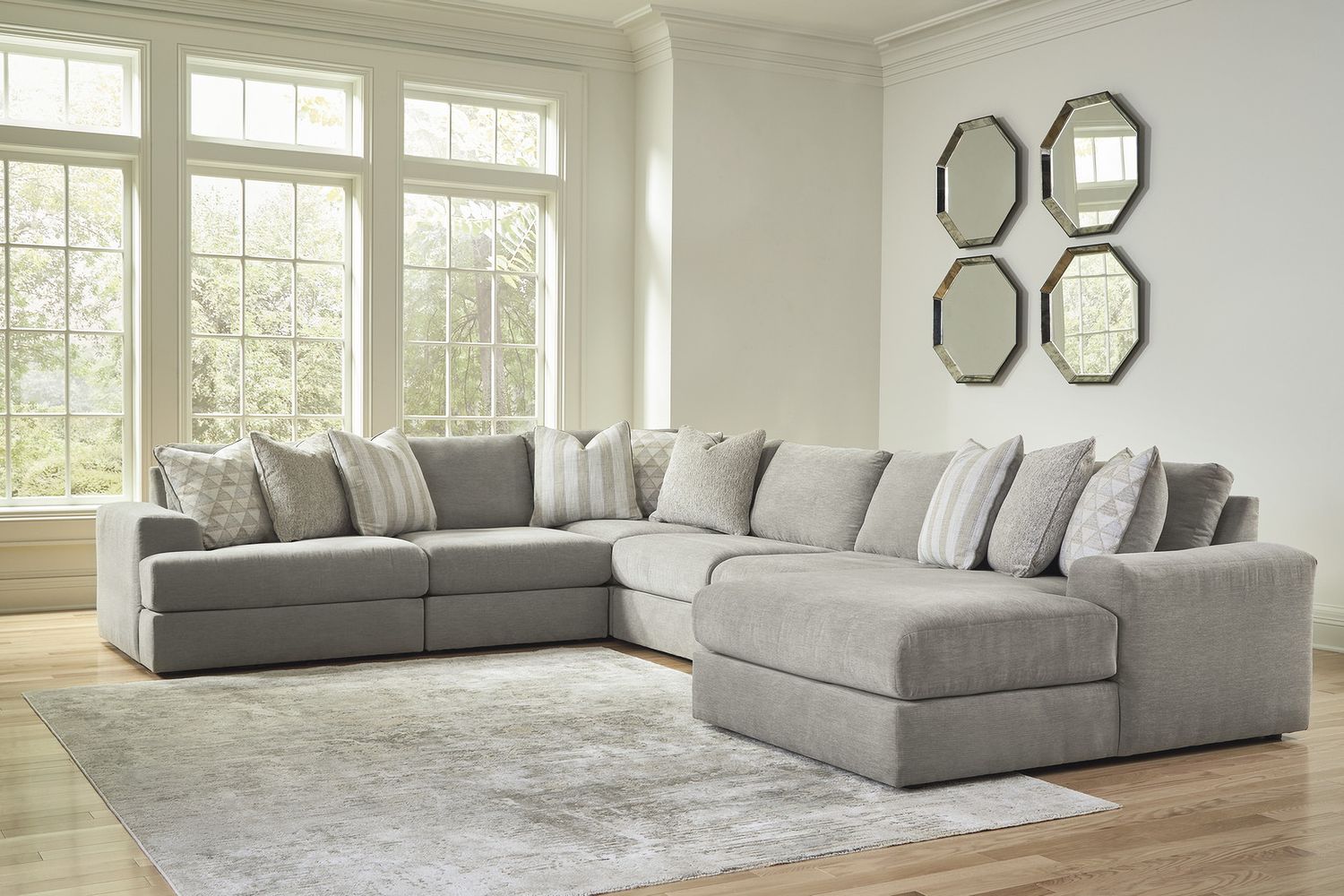 Avaliyah 6-Piece RAF Sectional With Chaise In Ash 58103S12