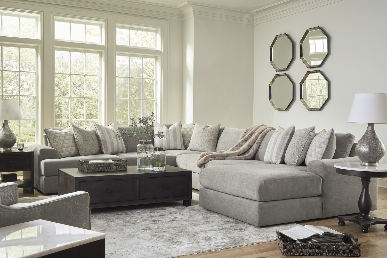 Avaliyah 6-Piece RAF Sectional With Chaise In Ash 58103S12