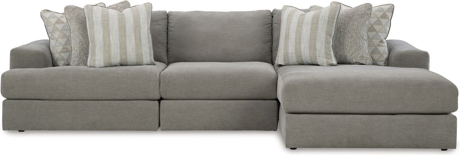 Avaliyah 3-Piece RAF Sectional With Chaise In Ash 58103S4