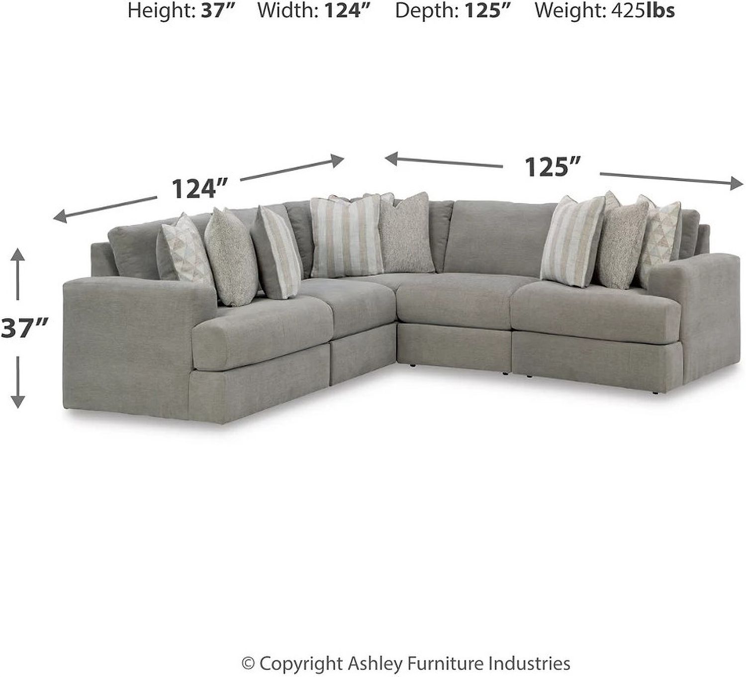 Avaliyah 5-Piece Sectional In Ash 58103S6