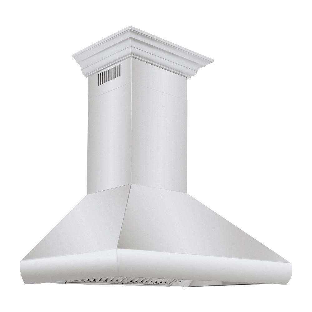 30 In. Professional Convertible Vent Wall Mount Range Hood In Stainless Steel With Crown Molding 587CRN30