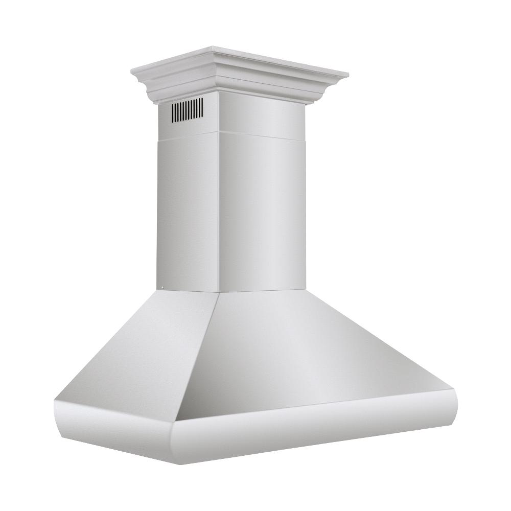 30 In. Professional Convertible Vent Wall Mount Range Hood In Stainless Steel With Crown Molding 587CRN30
