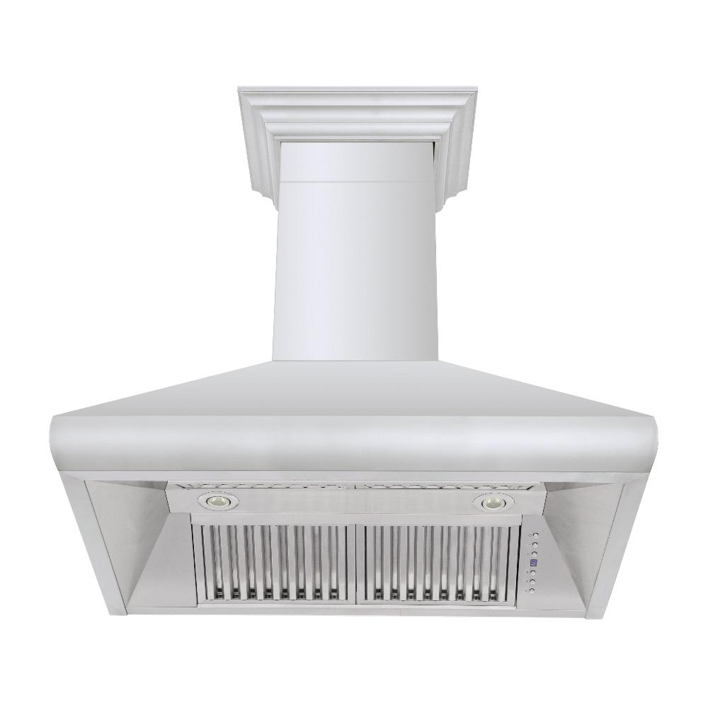 30 In. Professional Convertible Vent Wall Mount Range Hood In Stainless Steel With Crown Molding 587CRN30