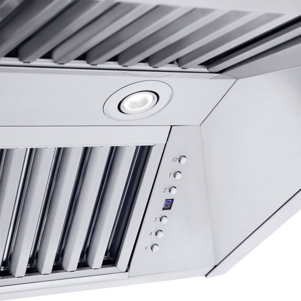 30 In. Professional Convertible Vent Wall Mount Range Hood In Stainless Steel With Crown Molding 587CRN30