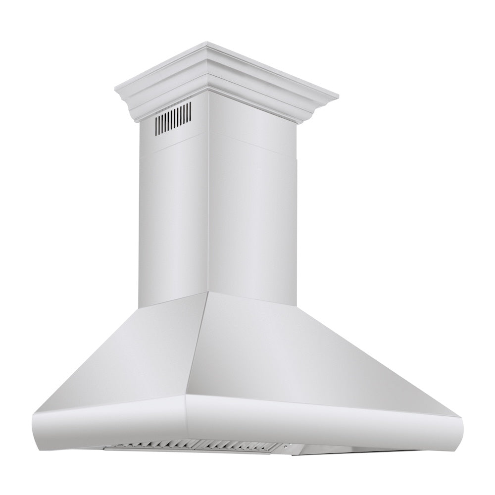 36 In. Professional Convertible Vent Wall Mount Range Hood In Stainless Steel With Crown Molding 587CRN36