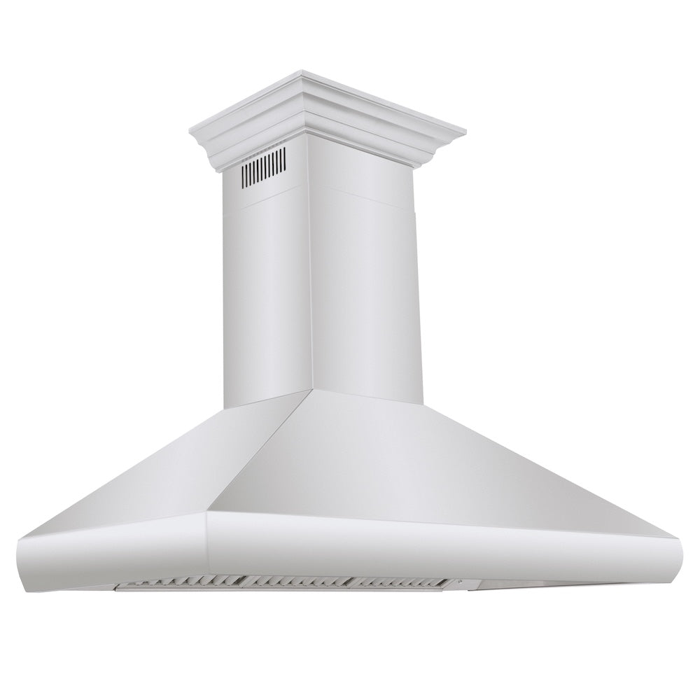 48 In. Professional Convertible Vent Wall Mount Range Hood In Stainless Steel With Crown Molding 587CRN48