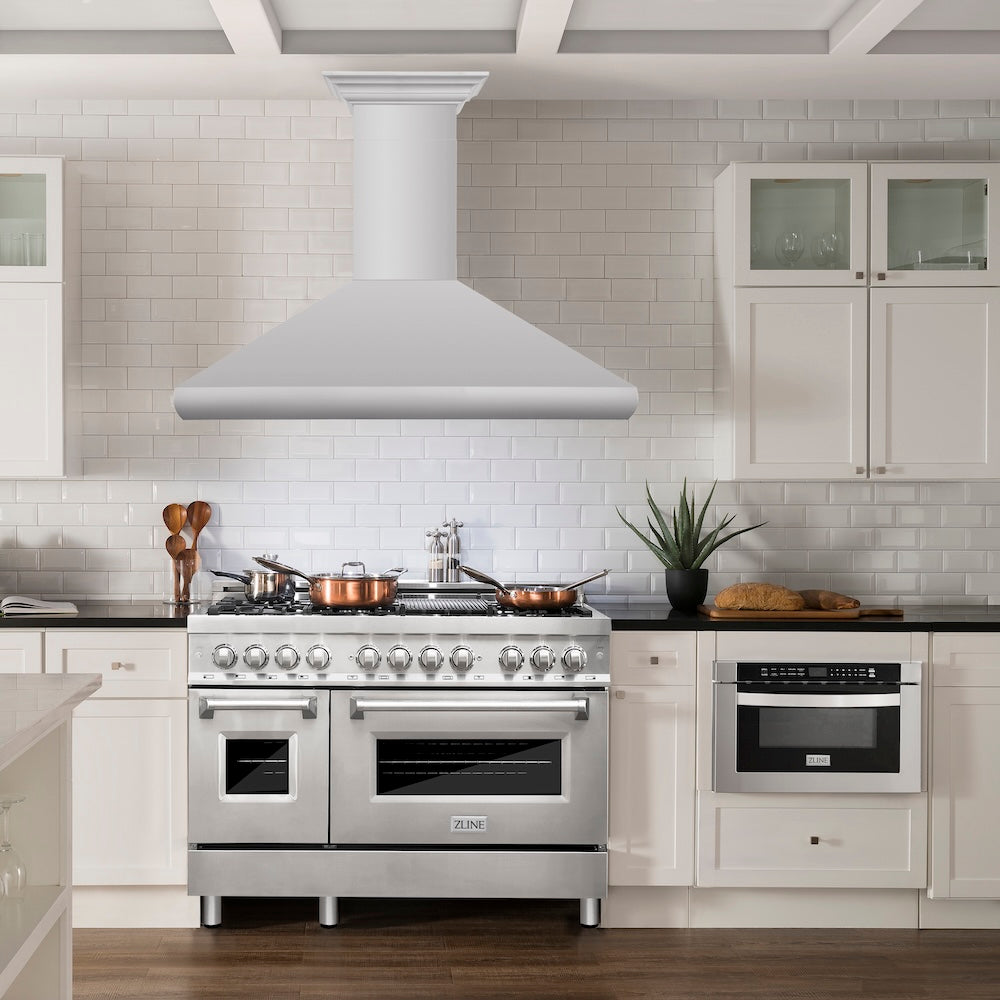 48 In. Professional Convertible Vent Wall Mount Range Hood In Stainless Steel With Crown Molding 587CRN48