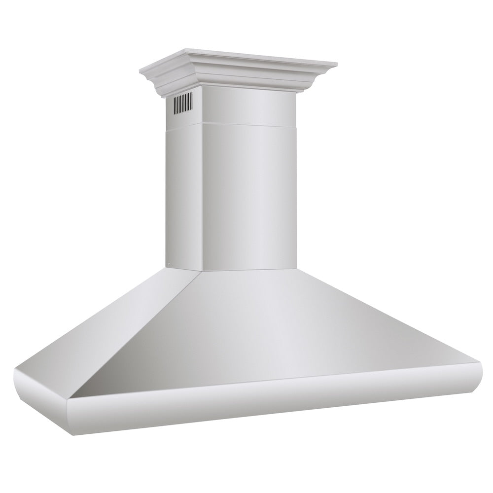 48 In. Professional Convertible Vent Wall Mount Range Hood In Stainless Steel With Crown Molding 587CRN48