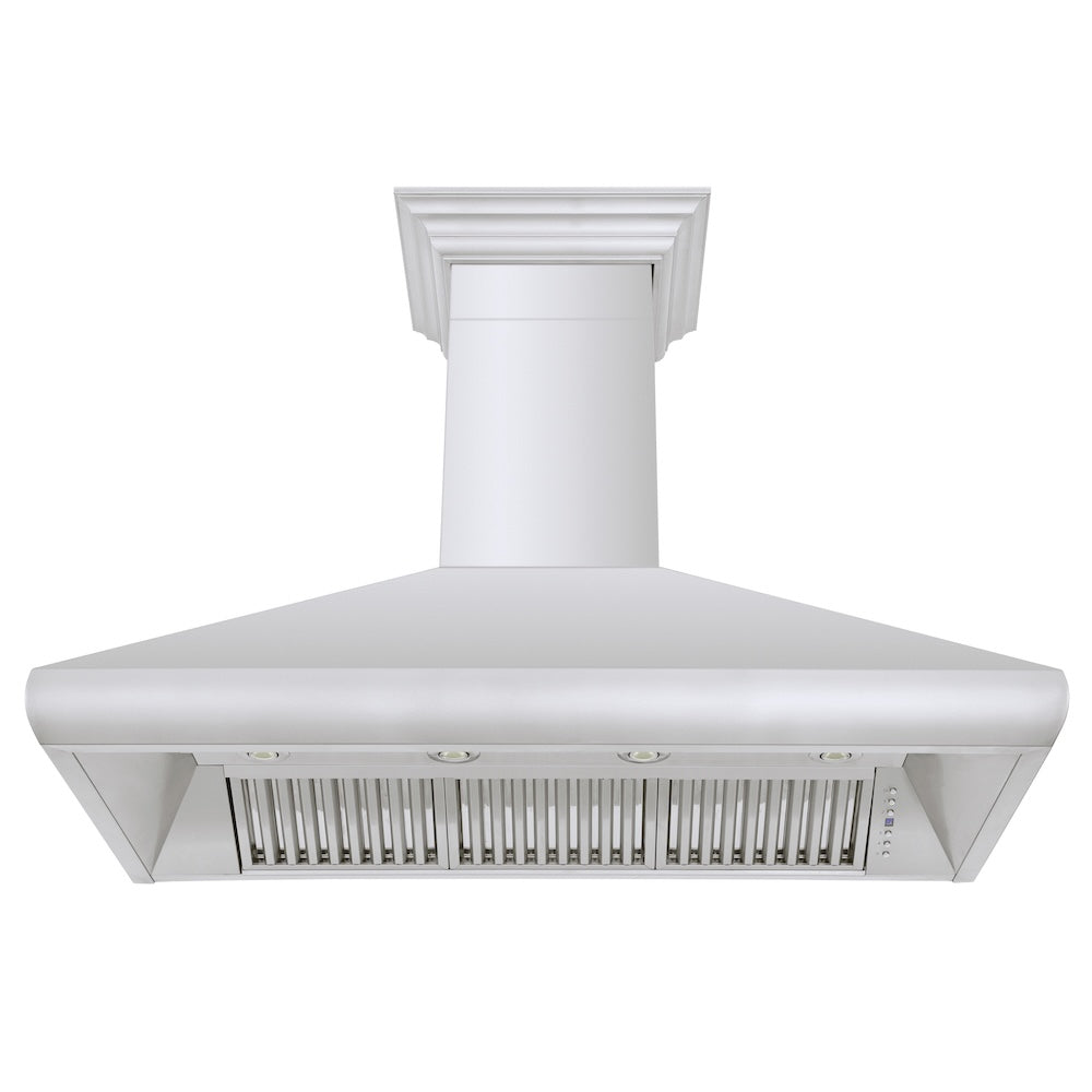 48 In. Professional Convertible Vent Wall Mount Range Hood In Stainless Steel With Crown Molding 587CRN48