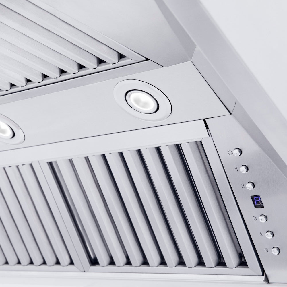 48 In. Professional Convertible Vent Wall Mount Range Hood In Stainless Steel With Crown Molding 587CRN48