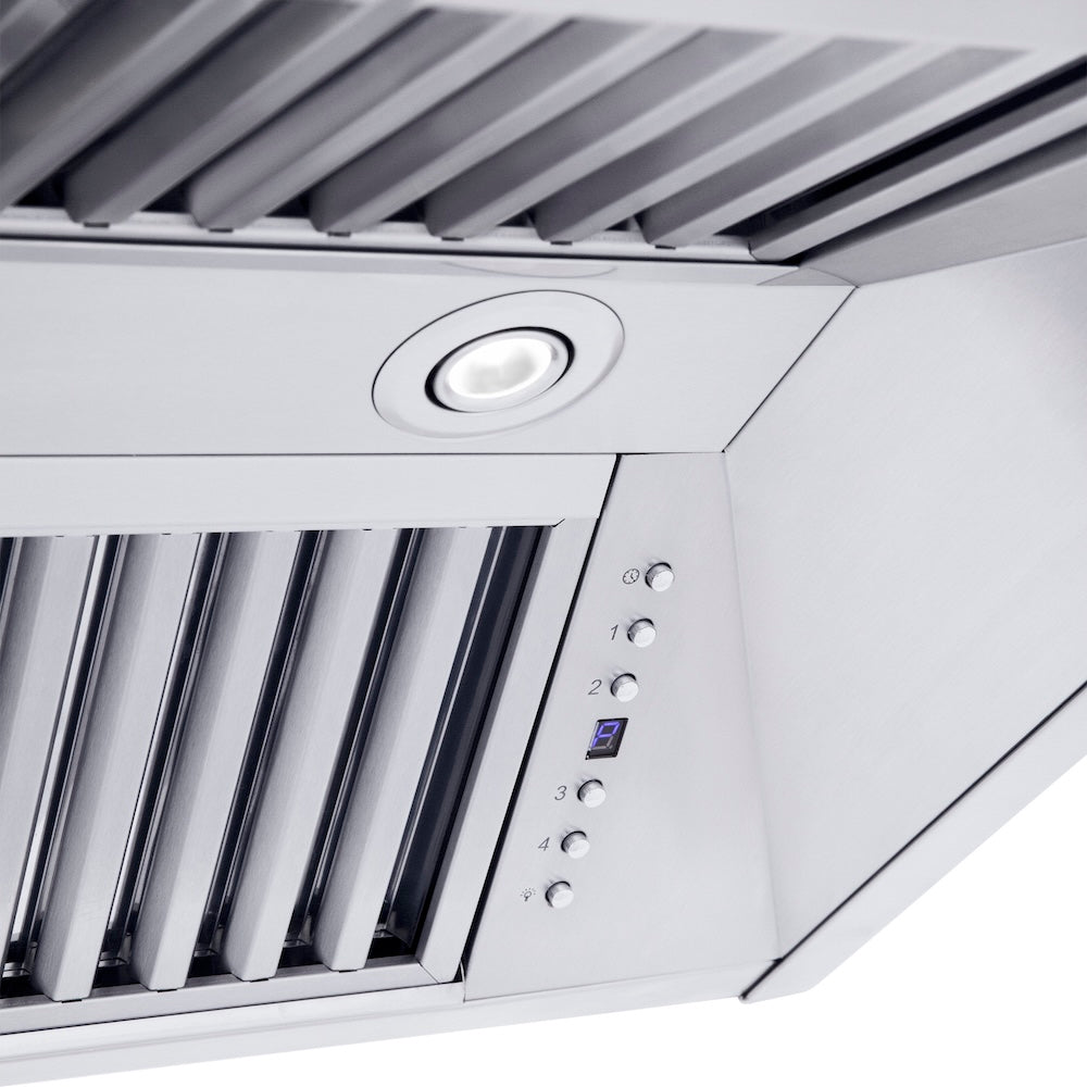 48 In. Professional Convertible Vent Wall Mount Range Hood In Stainless Steel With Crown Molding 587CRN48