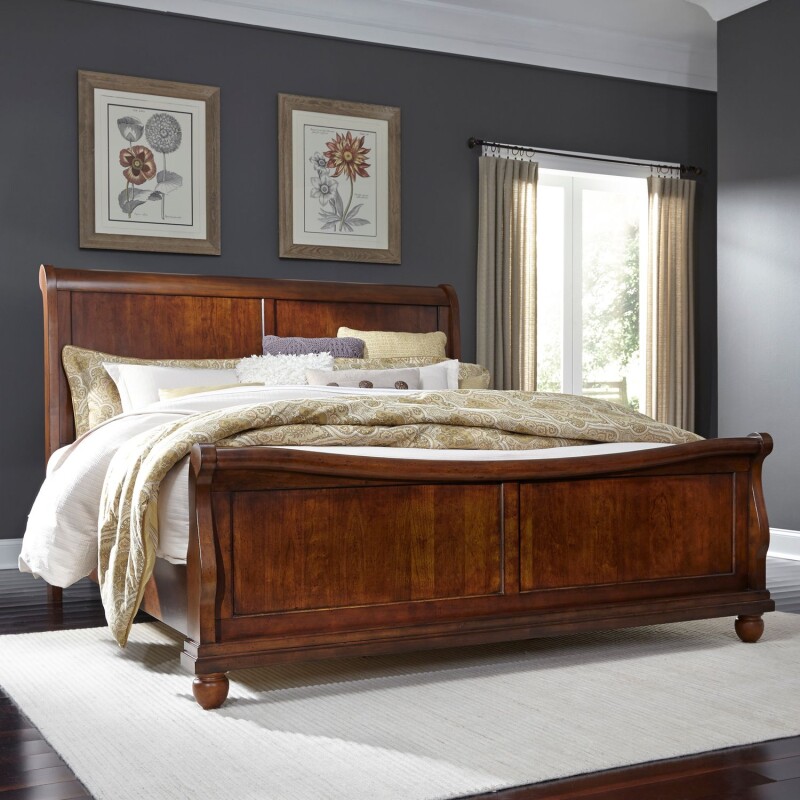 Rustic Traditions King California Sleigh Bed 589BRKCS