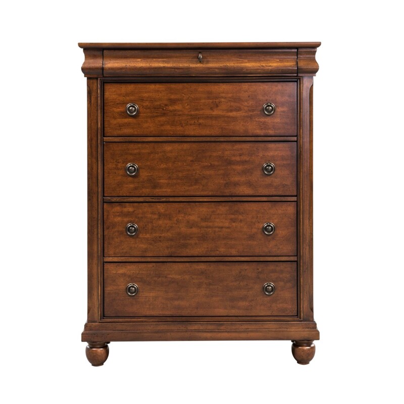 Rustic Traditions King Sleigh Bed, Dresser & Mirror, Chest, Night Stand 589BRKSLDMCN