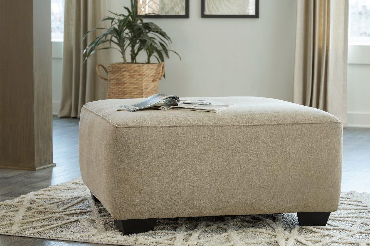 Lucina Oversized Accent Ottoman In Quartz 5900608