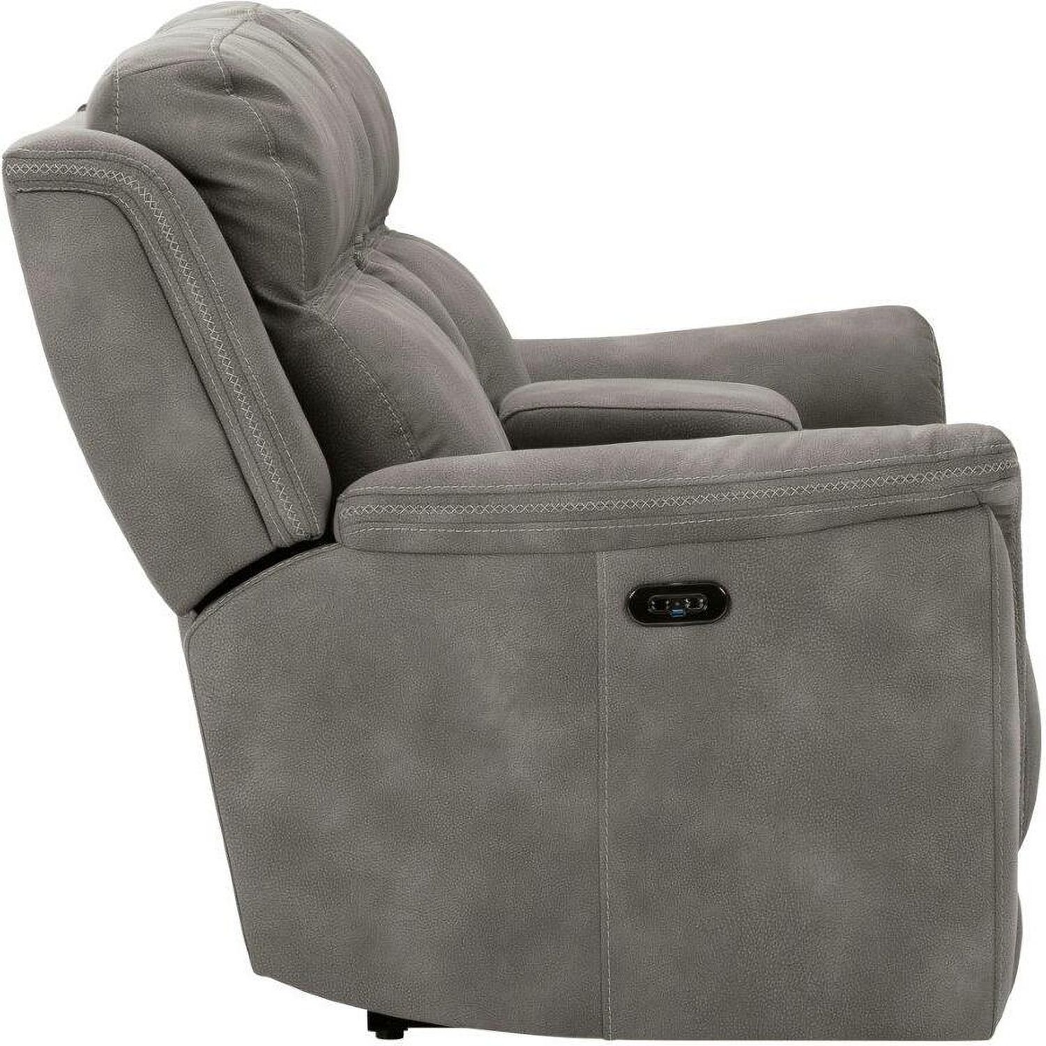 Next-Gen Durapella Power Reclining Console Loveseat With Adjustable Headrest In Slate 5930118