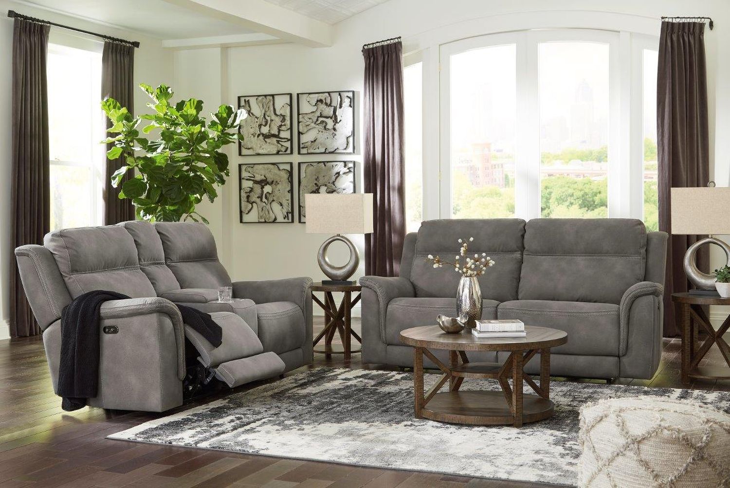 Next-Gen Durapella 2 Seat Power Reclining Sofa Adjustable Headrest In Slate 5930147