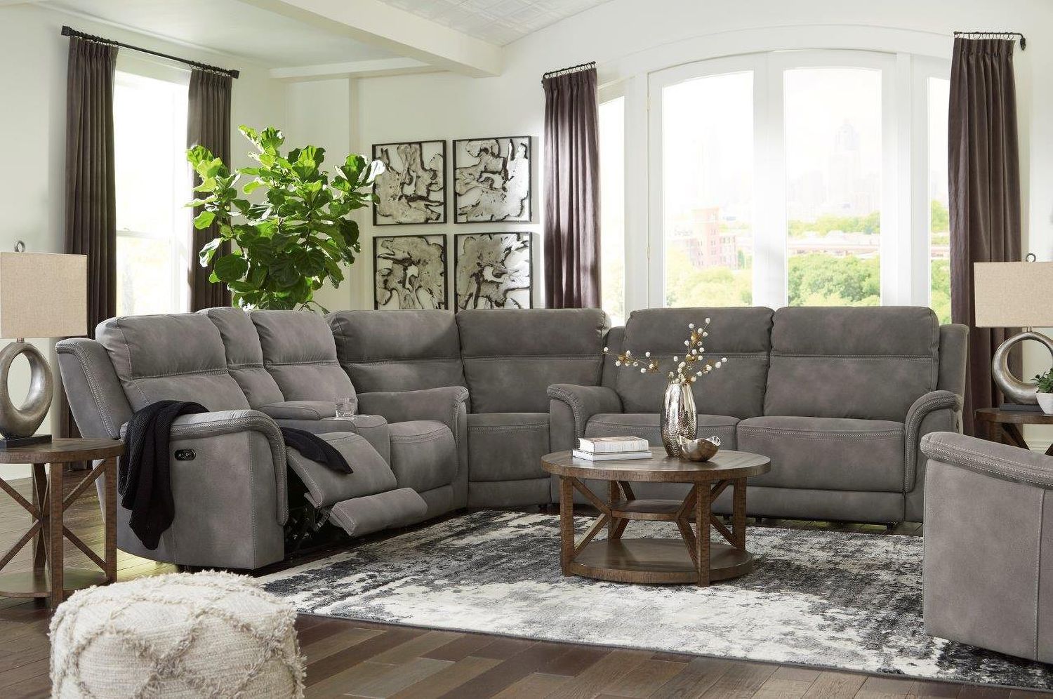 Next-Gen Durapella 2 Seat Power Reclining Sofa Adjustable Headrest In Slate 5930147