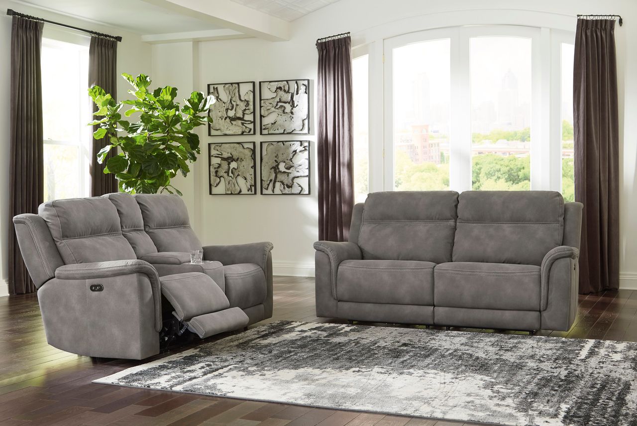 Next-Gen Durapella 2 Seat Power Reclining Sofa Adjustable Headrest In Slate 5930147