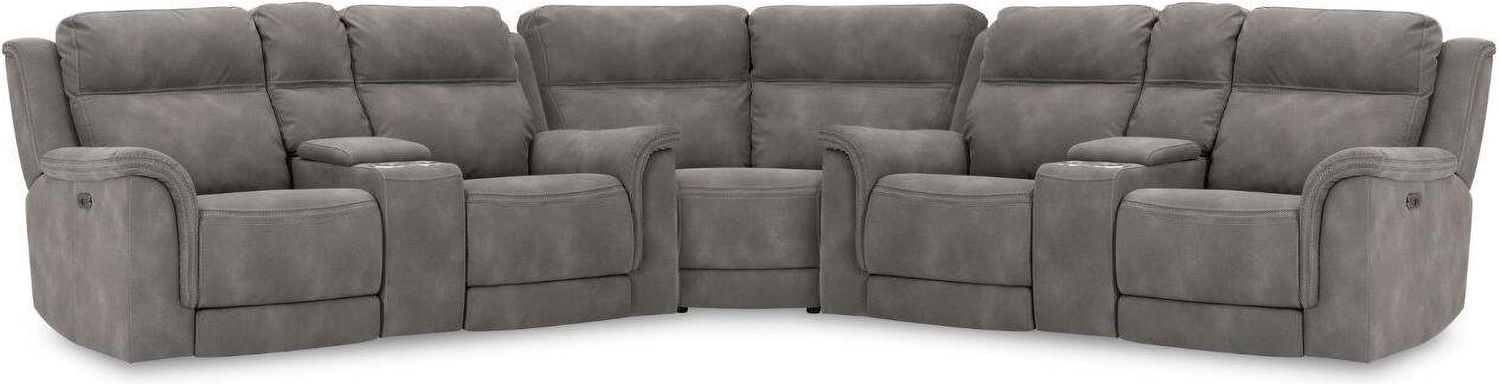 Next-Gen Durapella 3-Piece Power Reclining Console Loveseat Sectional In Slate 59301S2