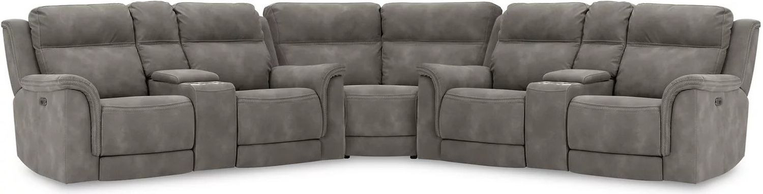 Next-Gen Durapella 3-Piece Power Reclining Console Loveseat Sectional In Slate 59301S2