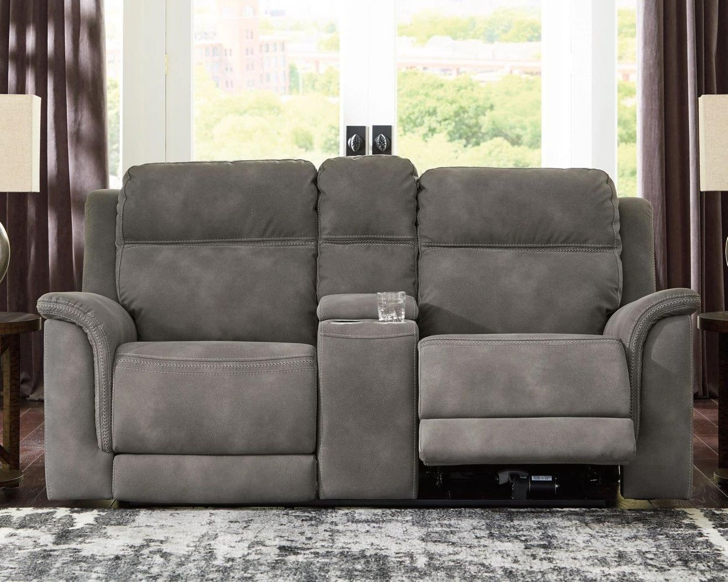 Next-Gen Durapella 3-Piece Power Reclining Console Loveseat Sectional In Slate 59301S2