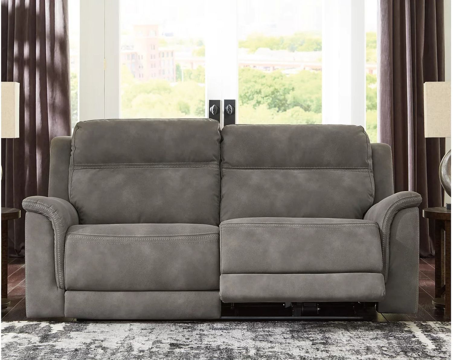 Next-Gen Durapella 3-Piece Power Reclining Console Loveseat Sectional In Slate 59301S2