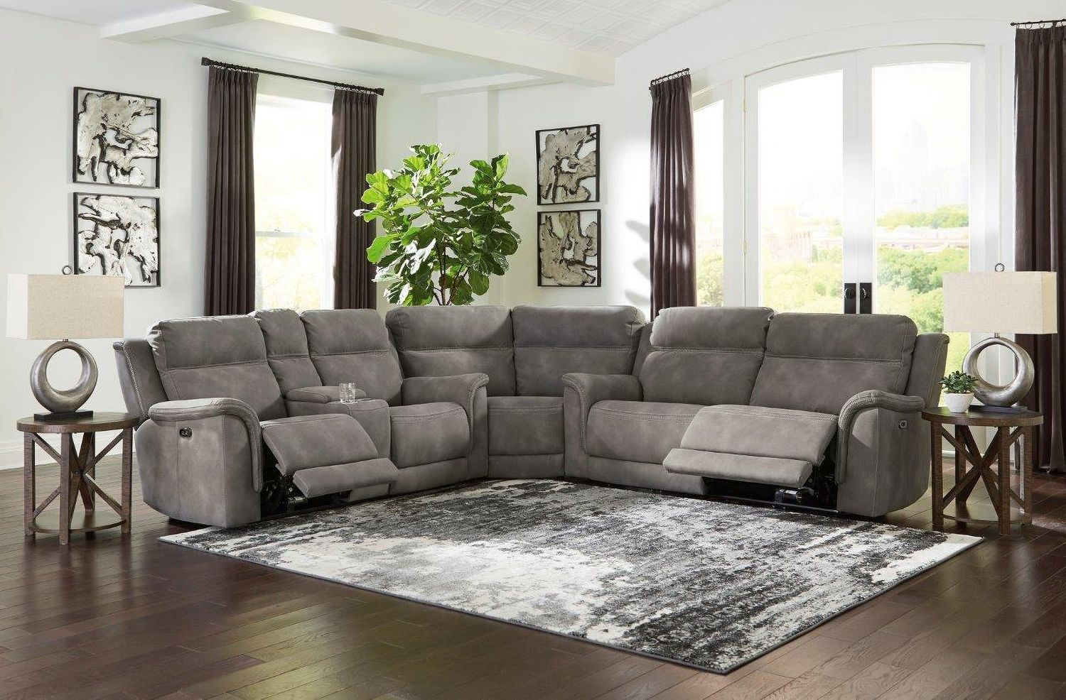 Next-Gen Durapella 3-Piece Power Reclining Sectional In Slate 59301S3