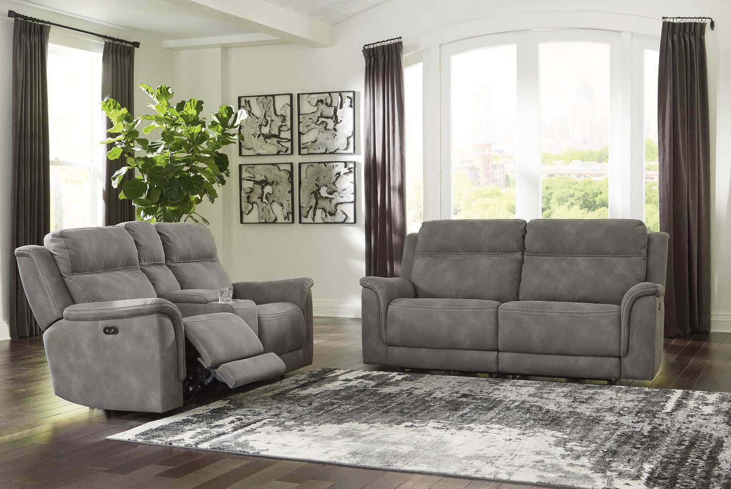 Next-Gen Durapella Power Reclining Living Room Set In Slate 59301U1