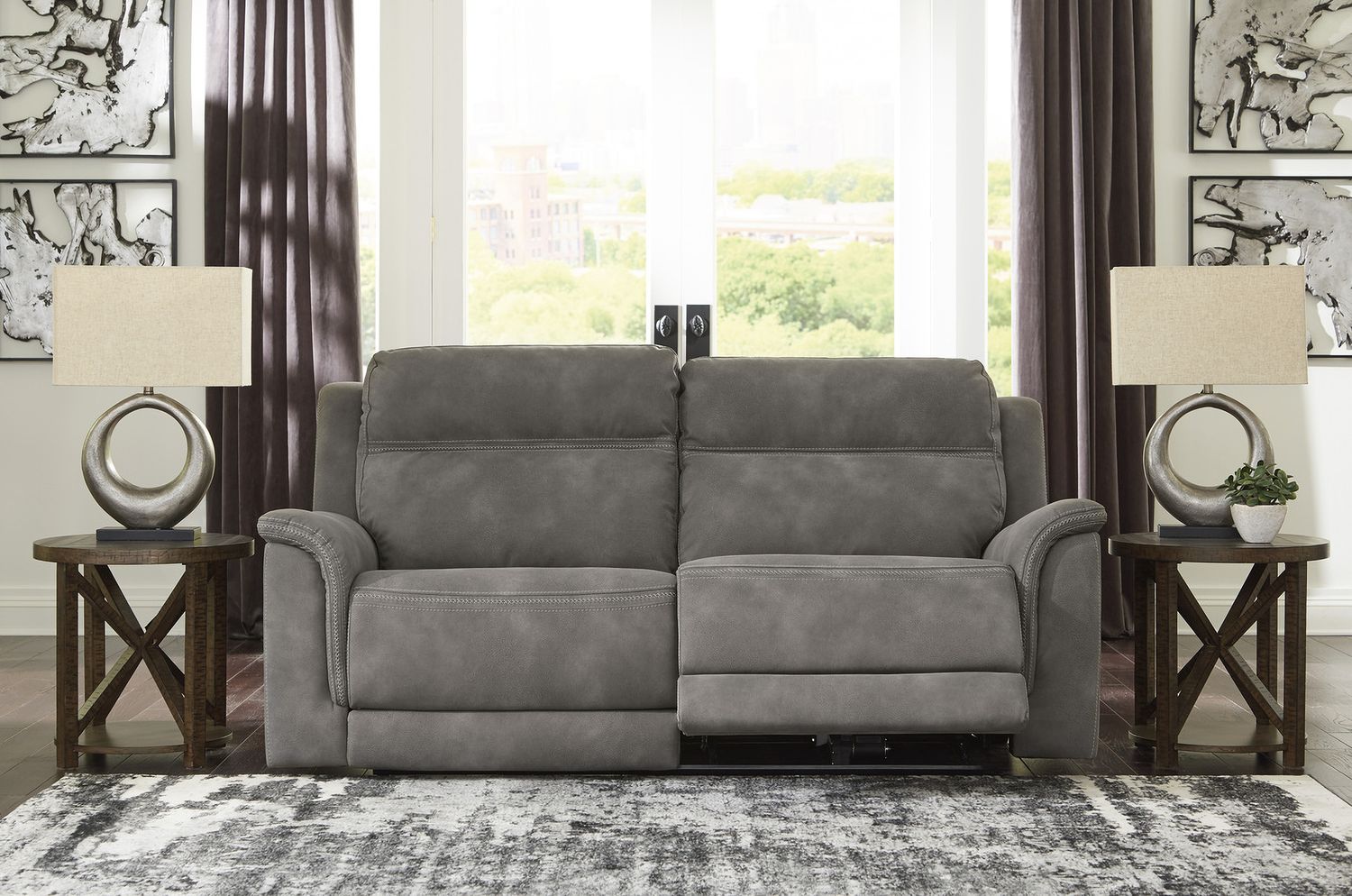 Next-Gen Durapella Power Reclining Living Room Set In Slate 59301U1