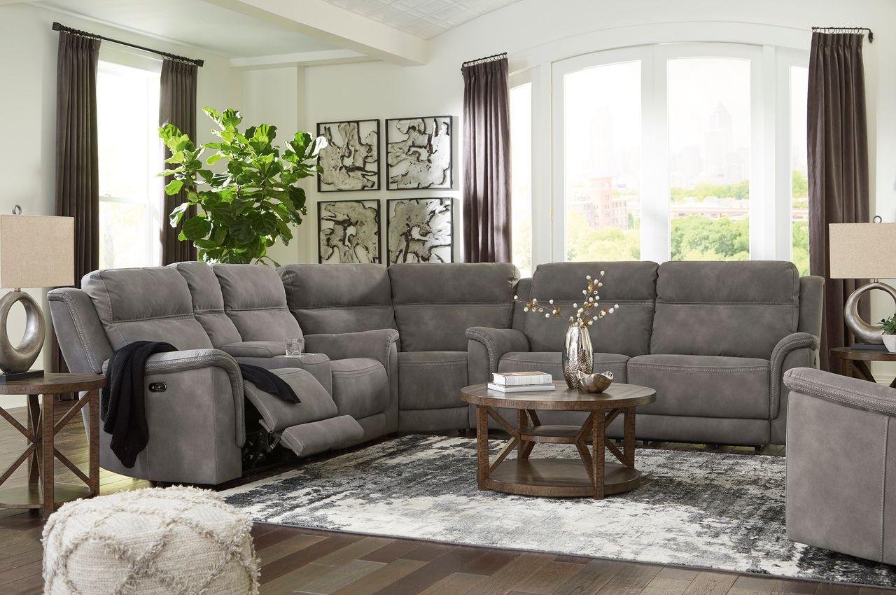 Next-Gen Durapella Power Reclining Living Room Set In Slate 59301U1