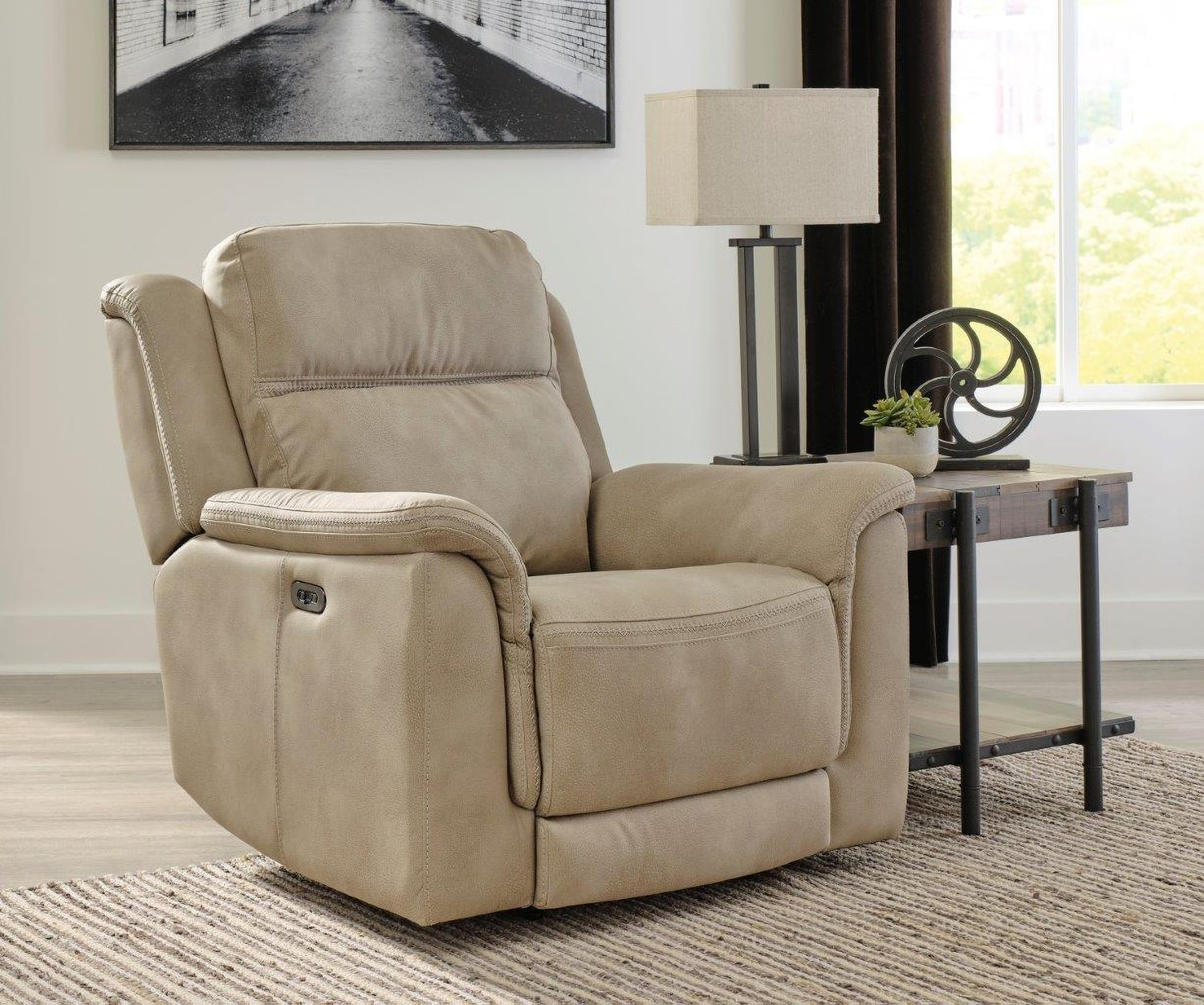 Next-Gen Durapella Power Recliner With Adjustable Headrest In Sand 5930213