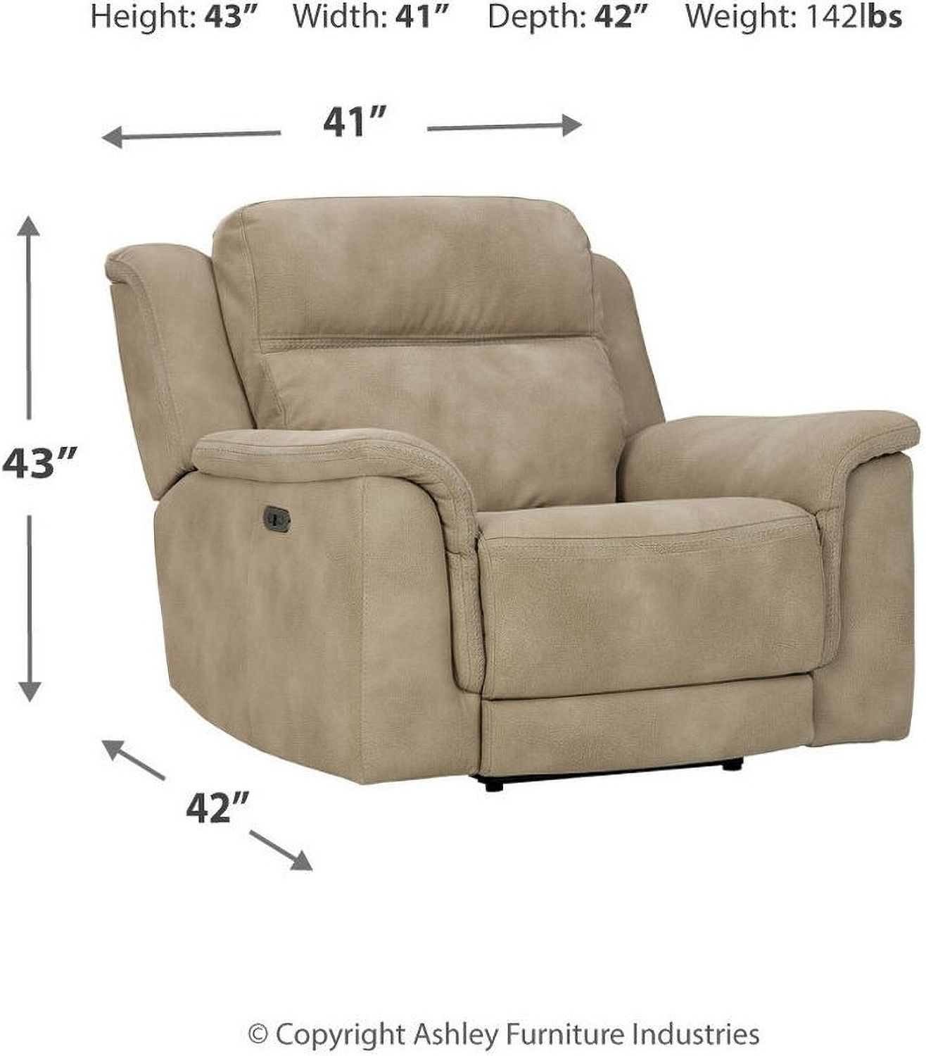 Next-Gen Durapella Power Recliner With Adjustable Headrest In Sand 5930213