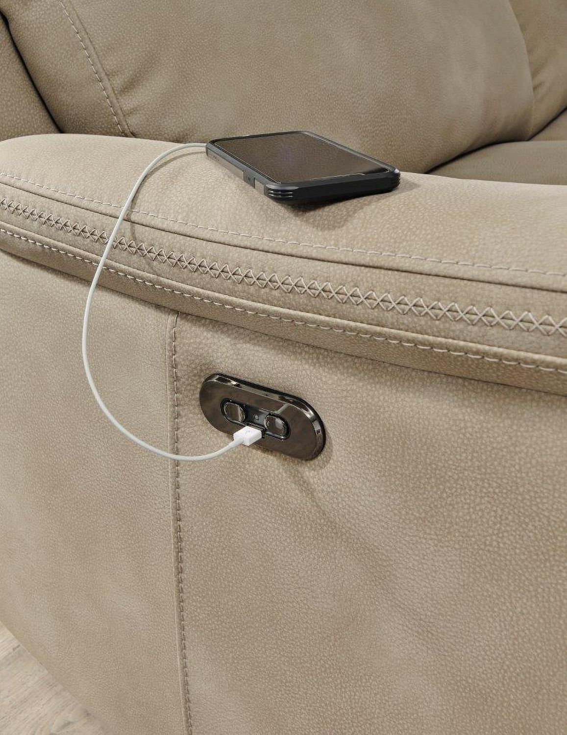 Next-Gen Durapella Power Recliner With Adjustable Headrest In Sand 5930213
