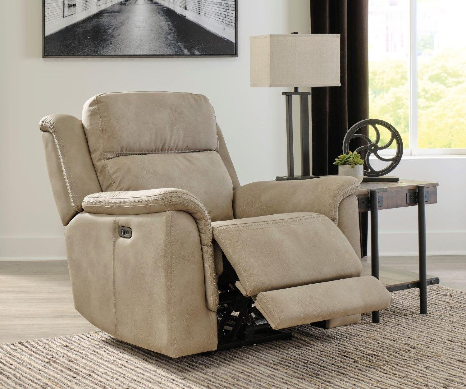 Next-Gen Durapella Power Recliner With Adjustable Headrest In Sand 5930213